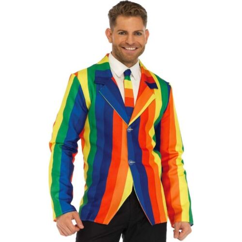 Férfi jelmez LEG AVENUE BLAZER + TIE RAINBOW S