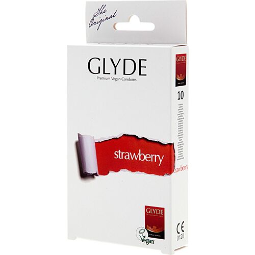 Óvszer Glyde Ultra Strawberry - Gyümölcsös ízélmény