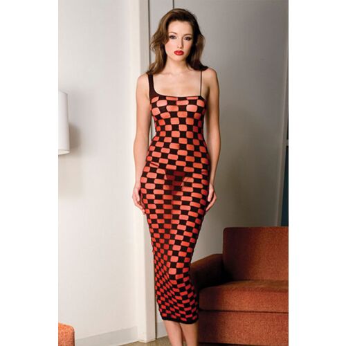 Ruházat Music Legs VESTIDO ROJO C/CUADROS NEGROS