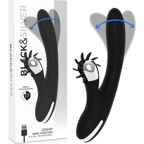 Vibrátor BLACK&SILVER BUNNY GRIMM WAVE FUNCTION