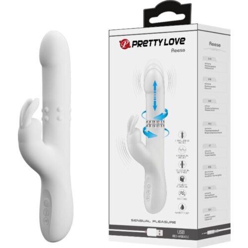 Rabbit vibrátor PRETTY LOVE Reese, ezüst forgatás