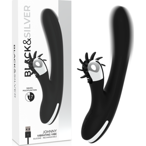 Vibrátor BLACK&SILVER Bunny Johnny 7 vibrációs móddal
