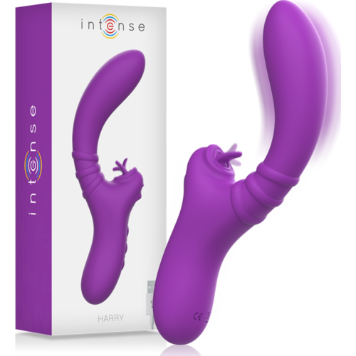 Rabbit vibrátor INTENSE HIGH TECH Harry rugalmas nyelvvel