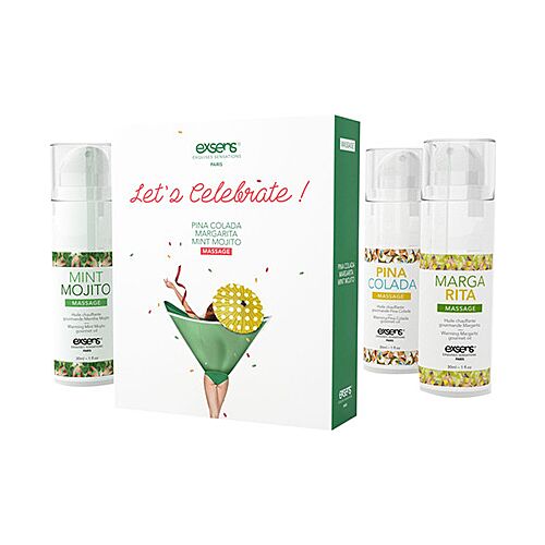 Masszázs olaj Exsens Warming Gourmet 3 x 30ml