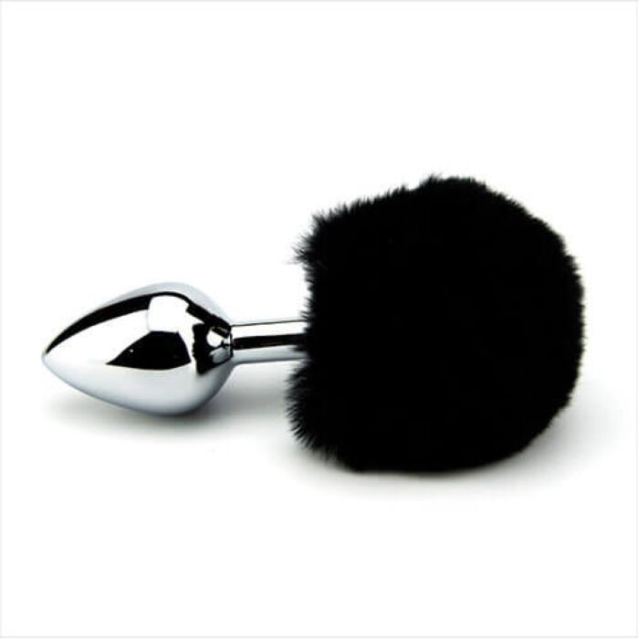 Butt Plug Furry Fantasy Bunny Tail Teardrop Formával Negro Butt Plug Furry Fantasy Bunny Tail Teardrop Formával Negro