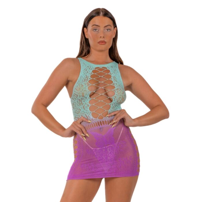Kisruha Lace Ombre Fűző Hatású Mini Részletekkel Kisruha Lace Ombre Fűző Hatású Mini Részletekkel