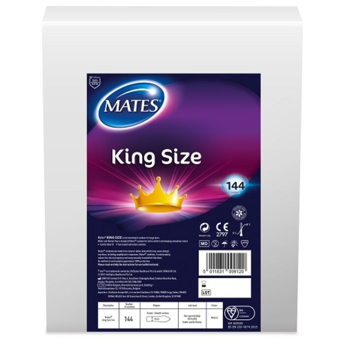 Kondom Mates King Size tágas illeszkedéssel Kondom Mates King Size tágas illeszkedéssel