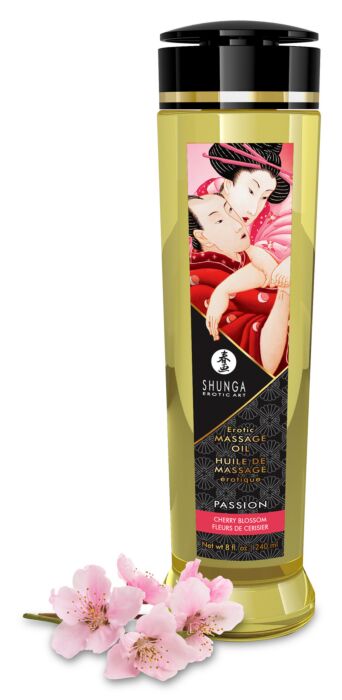 Shunga Cherry Blossom virágos illatú masszázsolaj