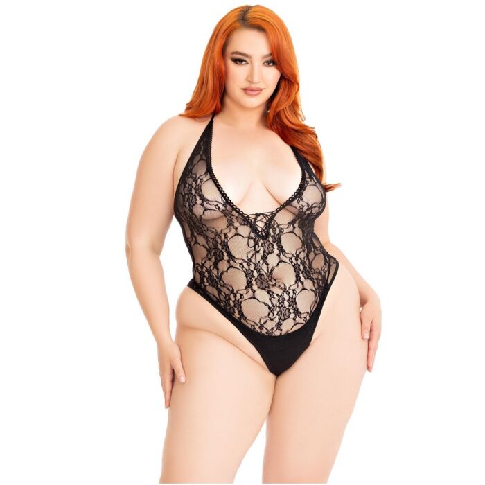 Teddy Leg Avenue Floral Lace Deep-V 14-18 méretben Teddy Leg Avenue Floral Lace Deep-V 14-18 méretben