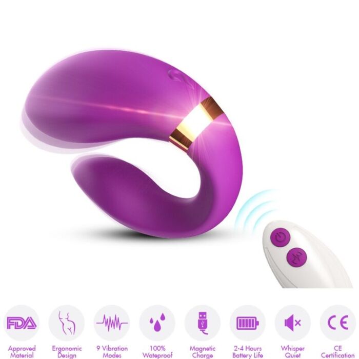 ARMONY - CRESCENT VIBRATOR FOR COUPLES REMOTE CONTROL PURPLE ARMONY - CRESCENT VIBRATOR FOR COUPLES REMOTE CONTROL PURPLE