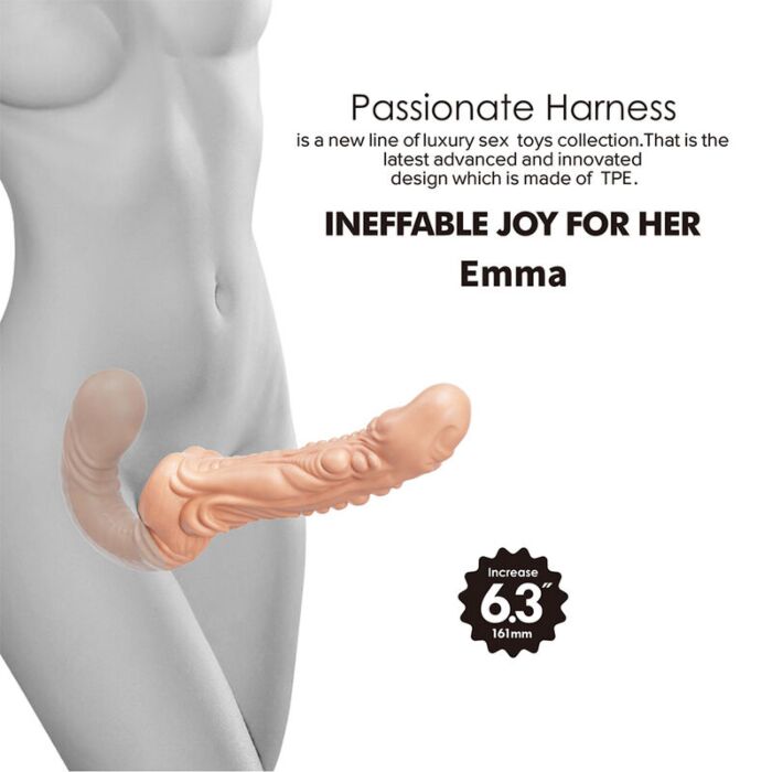 BAILE - EMMA TEXTURED DOUBLE PENETRATION STRAP-ON FLESH BAILE - EMMA TEXTURED DOUBLE PENETRATION STRAP-ON FLESH