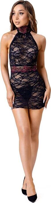 Camiseta y Tanga Leisa Livco Corsetti Encaje Negro