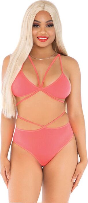 Conjunto Lencería Leg Avenue Coral Seductor