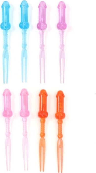 DIABLO PICANTE - PINCHOS DE PENE DE COLORES 8 UNIDADES
