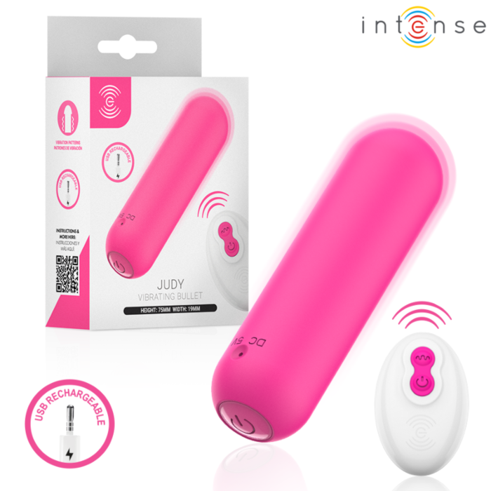 INTENSE - JUDY RECHARGEABLE VIBRATING BULLET WITH REMOTE CONTROL PINK INTENSE - JUDY RECHARGEABLE VIBRATING BULLET WITH REMOTE CONTROL PINK