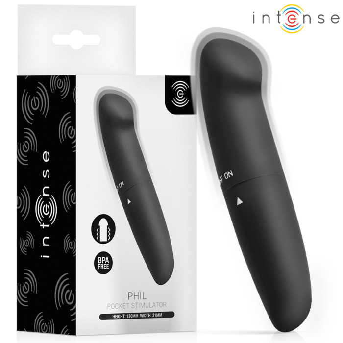 INTENSE FUN TOYS PHIL G-SPOT fekete, 13 cm-es pontstimuláló vibrátor