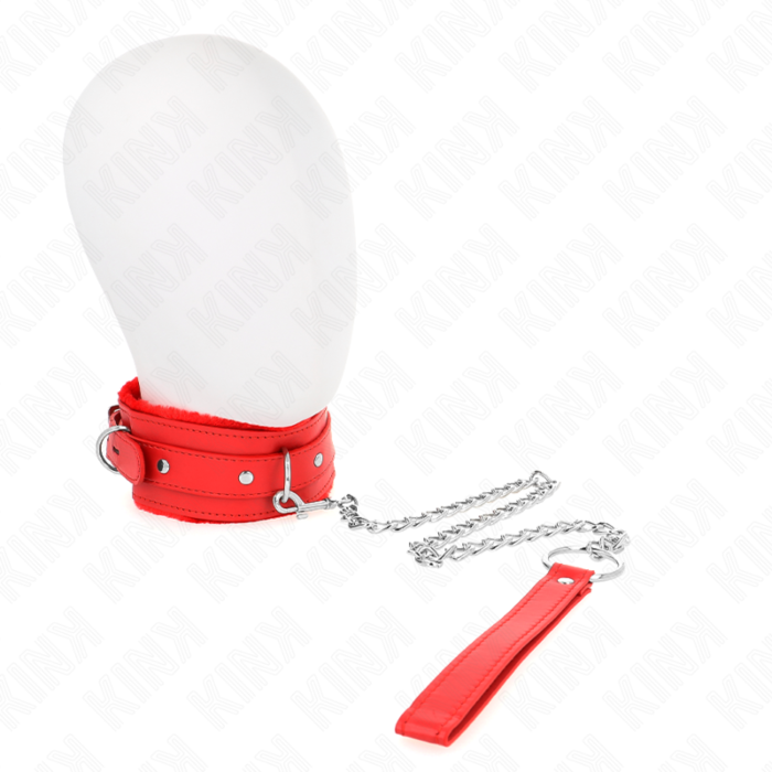 KINK - COLLAR WITH LEASH 65 CM WITH RESTRICTIONS RED 36-42 CM X 5.5 CM KINK - COLLAR WITH LEASH 65 CM WITH RESTRICTIONS RED 36-42 CM X 5.5 CM