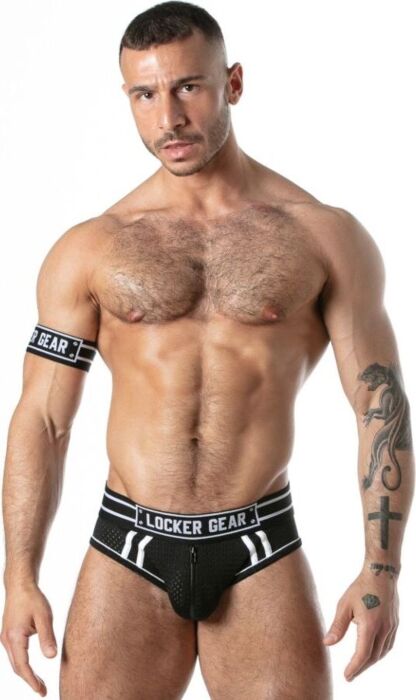 LOCKER GEAR fekete, S méretű, hálós jock fazonú sportalsó