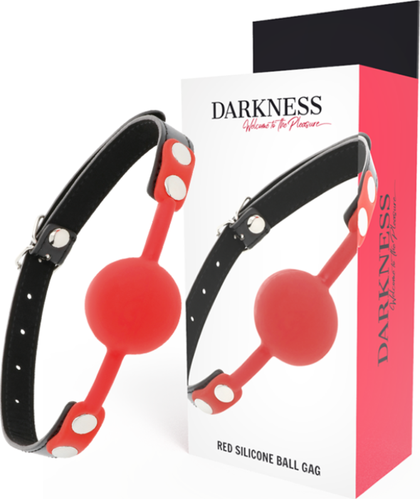Mordaza Darkness Silicona con correas de cuero