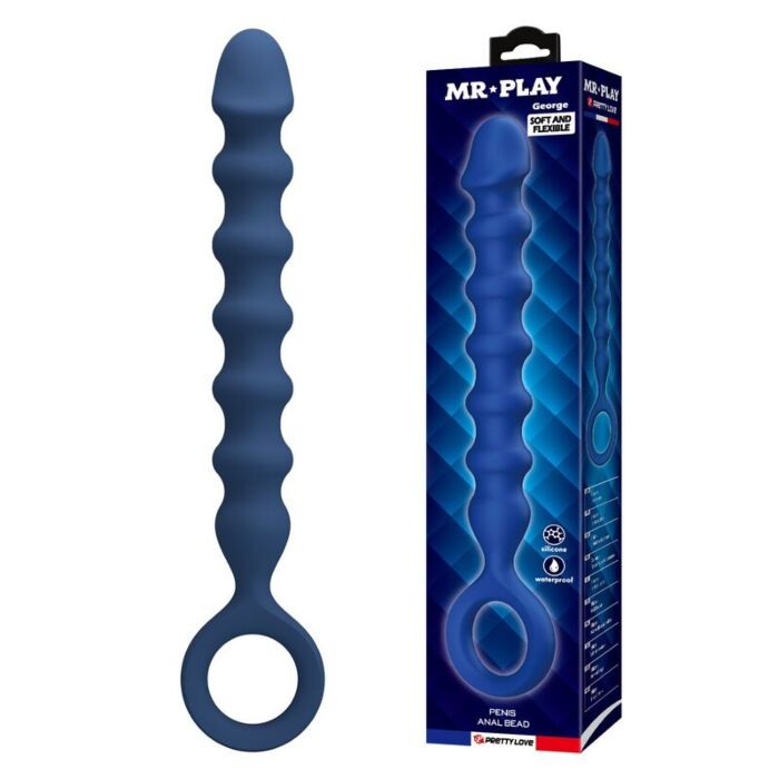 MR PLAY - BLUE SILICONE ANAL BEADS & ANAL PLUG -Ø- 3,4 CM - 28.5 CM MR PLAY - BLUE SILICONE ANAL BEADS & ANAL PLUG -Ø- 3,4 CM - 28.5 CM