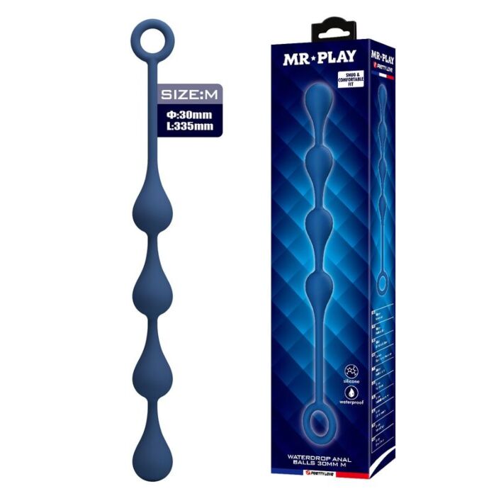 MR PLAY - BLUE SILICONE ANAL BEADS SIZE M 33 CM MR PLAY - BLUE SILICONE ANAL BEADS SIZE M 33 CM