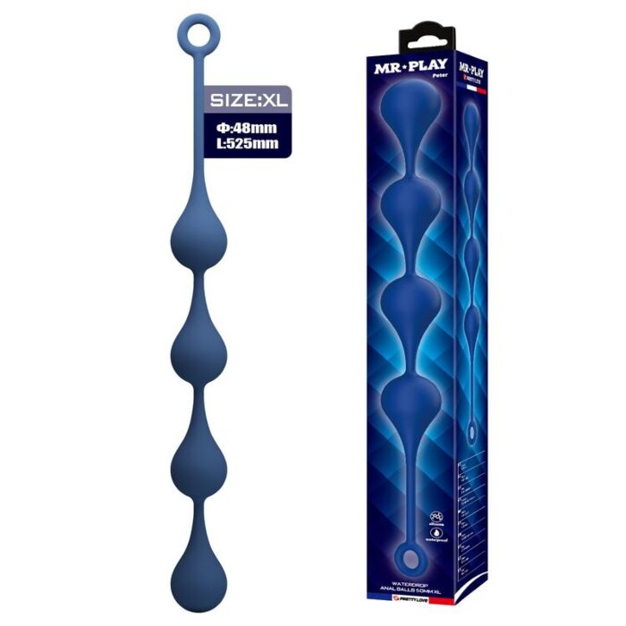 MR PLAY - BLUE SILICONE ANAL BEADS SIZE XL 52.5 CM MR PLAY - BLUE SILICONE ANAL BEADS SIZE XL 52.5 CM