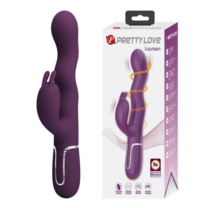 PRETTY LOVE - LOURSEN RABBIT VIBRATOR WITH THRUSTING MOTION AND 7 VIBRATIONS USB RECHARGEABLE PURPLE PRETTY LOVE - LOURSEN RABBIT VIBRATOR WITH THRUSTING MOTION AND 7 VIBRATIONS USB RECHARGEABLE PURPLE