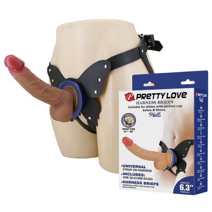 PRETTY LOVE - YETI STRAP-ON HARNESS WITH SUCTION DILDO FLESH PRETTY LOVE - YETI STRAP-ON HARNESS WITH SUCTION DILDO FLESH
