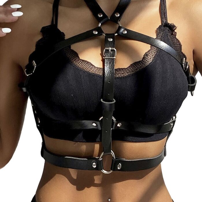 SUBBLIME - LEATHER RING CHEST HARNESS BLACK ONE SIZE SUBBLIME - LEATHER RING CHEST HARNESS BLACK ONE SIZE