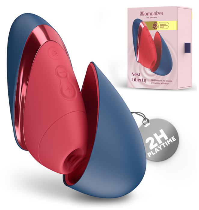 Csiklóizgató vibrátor WOMANIZER NEXT LIBERTY 3D Pleasure Air kék/piros